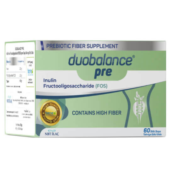 NBT Life Duobalance Pre 60 saşe prebiyotik lif toz stick, 1 saşe 2,3 g inülin + 2,3 g FOS içeren takviye- 1