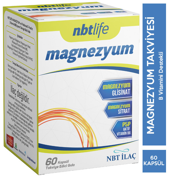 NBT Life Magnezyum P5P 60 Kapsül Magnezyum Takviyesi