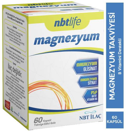 NBT Life Magnezyum P5P 60 Kapsül Magnezyum Takviyesi - 1