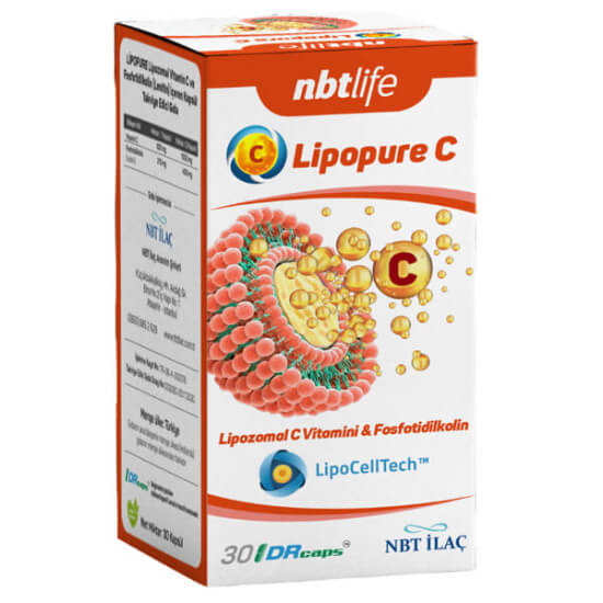 NBT Life Lipopure C Vitamini 30 bitkisel kapsül 500 mg C vitamini 215 mg fosfotidilkolin lipozomal takviye- 1