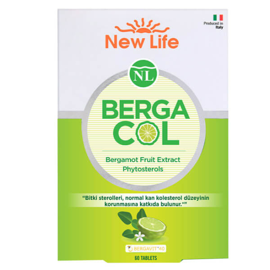 New Life Bergacol 60 tablet bergamot meyve ekstresi 150 mg flavonoid ve 800 mg bitki sterolleri gluten içermez- 1