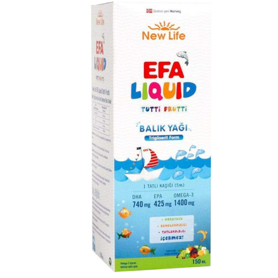 New Life Efa Liquid Balık Yağı Sıvı 150 ML Tutti Frutti - 2