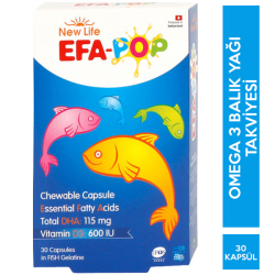 New Life - New Life Efa Pop Çiğnenebilir Balık Yağı 30 Kapsül New Life - New Life Efa Pop Çiğnenebilir Balık Yağı 30 Kapsül