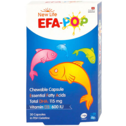 New Life Efa Pop Çiğnenebilir Balık Yağı 30 Kapsül - New Life