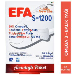 New Life - New Life Efa S 1200 Omega 3 90 Kapsül Omega 3 Takviyesi New Life - New Life Efa S 1200 Omega 3 90 Kapsül Omega 3 Takviyesi