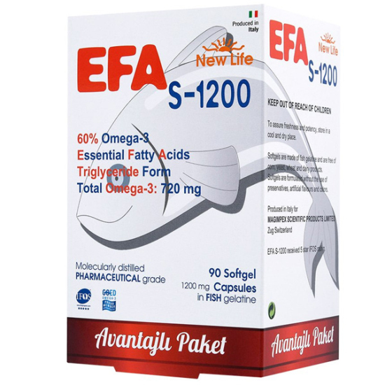 New Life Efa S 1200 Omega 3 90 Kapsül Omega 3 Takviyesi - 2