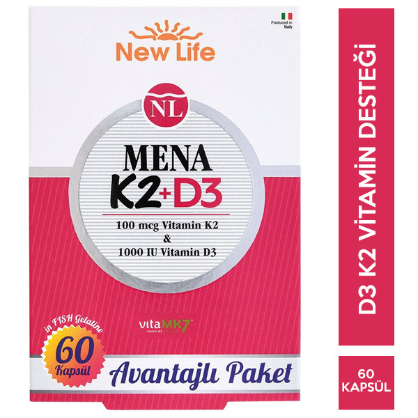 New Life Mena K2D3 60 Kapsül D3 K2 Vitamini