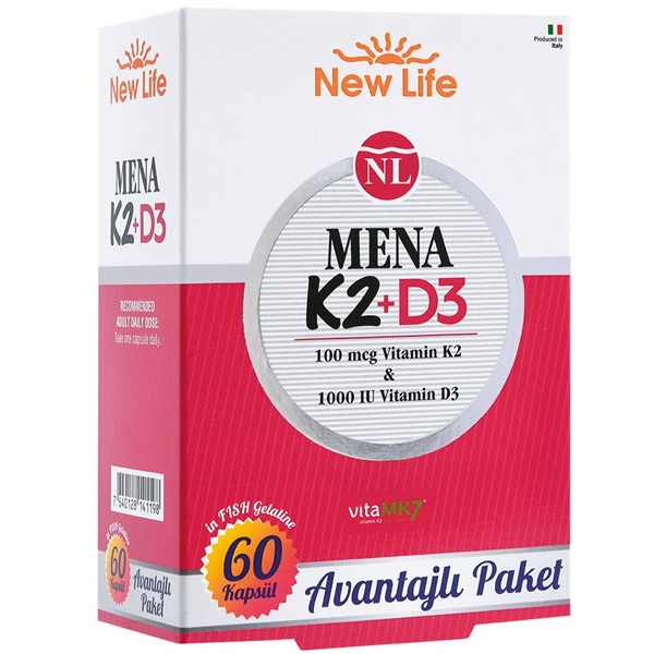 New Life Mena K2D3 60 Kapsül D3 K2 Vitamini