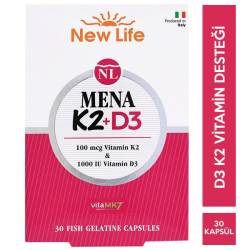 New Life - New Life Mena K2D3 30 Kapsül D3 K2 Vitamini New Life - New Life Mena K2D3 30 Kapsül D3 K2 Vitamini