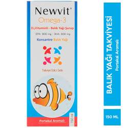 Rcfarma - Newvit Omega 3 D Vitaminli Balık Yağı Şurup 150 ML Rcfarma - Newvit Omega 3 D Vitaminli Balık Yağı Şurup 150 ML