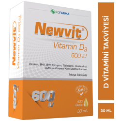 Rcfarma - Newvit Vitamin D3 600 IU Damla 30 ML Rcfarma - Newvit Vitamin D3 600 IU Damla 30 ML