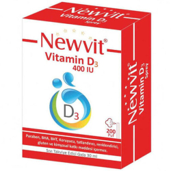 Rcfarma - Newvit Vitamin D3 Sprey Damla 400 IU 30 ML Rcfarma - Newvit Vitamin D3 Sprey Damla 400 IU 30 ML