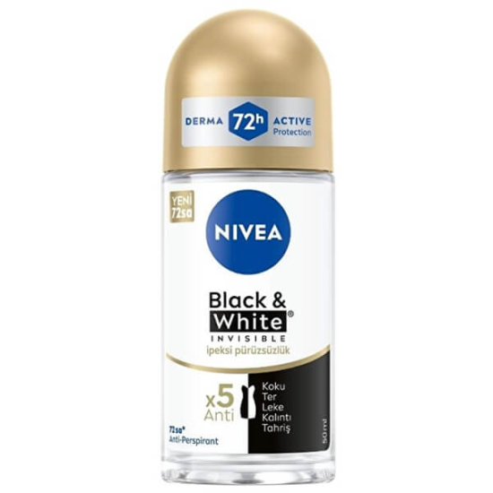  Nivea Black & White Invisible Roll On For Women İpeksi Pürüzsüzlük 50 ml - 1