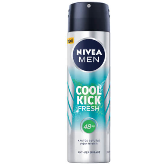 Nivea Cool Kick Fresh sprey deodorant 150 ml kaktüs suyu özlü 48 saat antiperspirant koruma alkolsüz- 1