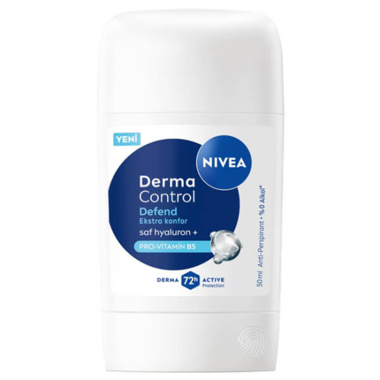  Nivea Derma Control Defend Kadın Stick Deodorant 72 Saat Koruma Alkolsüz Hyaluron Pro Vitamin 50 ml - 1