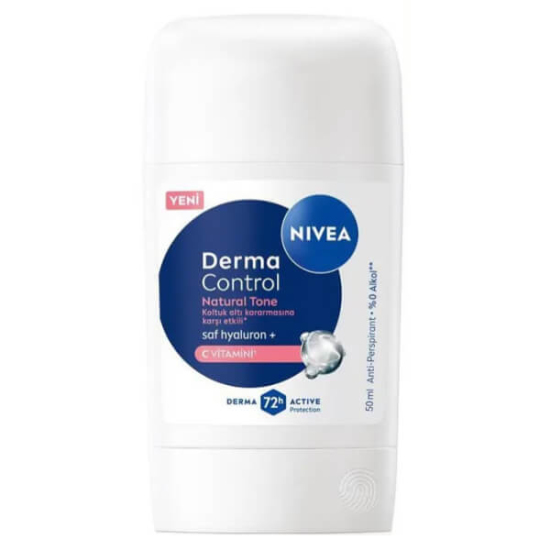  Nivea Derma Control Natural Tone Kadın Stick Deodorant Koltuk Altı Kararmasına Karşı C Vitamini 50 ml - 1
