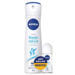 Nivea Kadın Deodorant Fresh Natural 150 ml + Roll-On 25 ml Hediye - Nivea