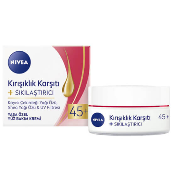 Nivea kırışıklık karşıtı krem 45 yaş üstü 50 ml ince çizgi karşıtı sıkılaştırıcı uzun süre nem UV korumalı- 1
