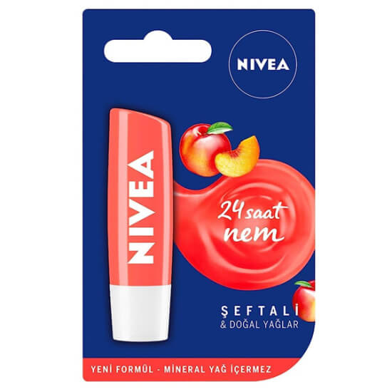Nivea Lip Dudak Bakım Kremi Şeftali dudak balmı 24 saat nem desteği yoğun bakım ve ışıltı şeftali aromalı- 1