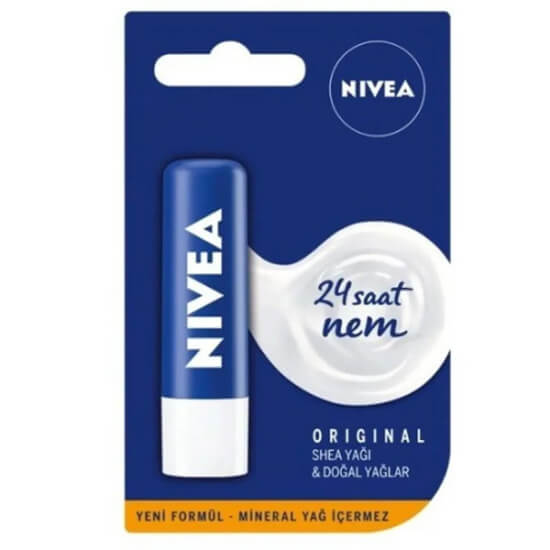Nivea Lip Stick Original dudak balmı stick, 24 saat nemlendirici bakım, shea yağı ve doğal yağ içerikli- 1