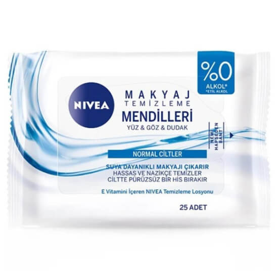 Nivea 3in1 makyaj temizleme mendili 25 yaprak normal ciltler için yüz ve göz makyajını temizler nem dengeler- 1