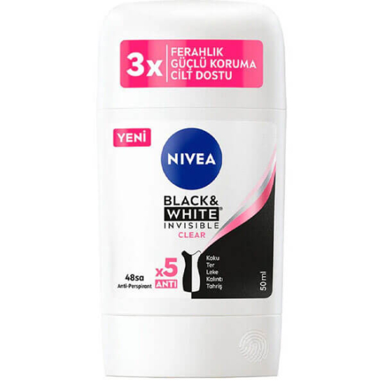  Nivea Women Black & White Invisible Clear Stick Deodorant 50 ml - 1