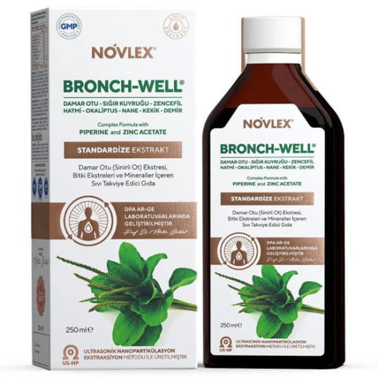 Novlex Damar Otu Sığır Kuyruğu Ekstrakt 250 ml sıvı; 5 ml’de damarotu 180 mg, sığırkuyruğu 80 mg- 1