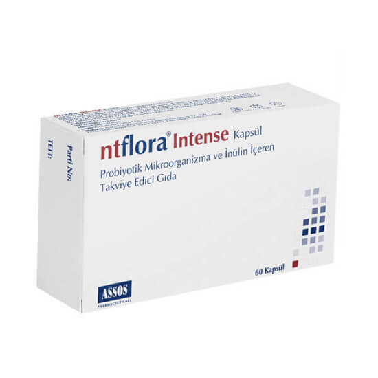 Nt Flora Intense 60 kapsül probiyotik takviye edici gıda 140 mg probiyotik içerik 30 mg inulin prebiyotik destek- 1