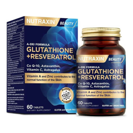 Nutraxin A Oxi Formula 60 tablet antioksidan kompleks 60 tablet; glutatyon 10 mg, C vitamini 300 mg, resveratrol- 1