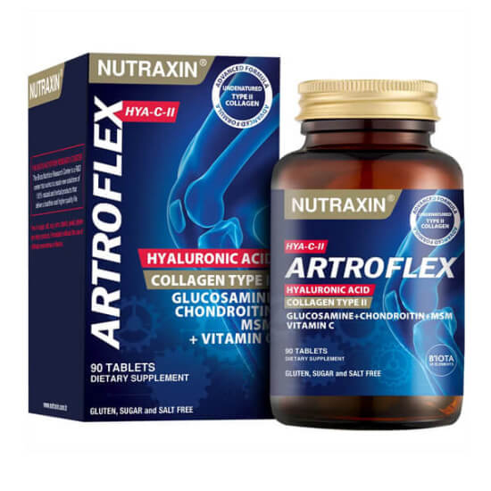 Nutraxin Artroflex HYA C II 90 tablet takviye; glukozamin HCI 1500 mg, kondroitin 1200 mg, MSM 900 mg, C vit 60 mg- 1