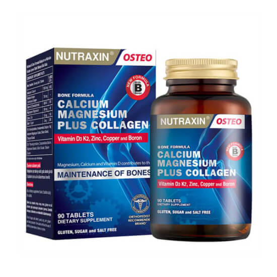 Nutraxin B One Formula Tip I kolajen 90 tablet 129 g; 750 mg hidrolize kolajen, kalsiyum 1000 mg, D3 600 IU- 1