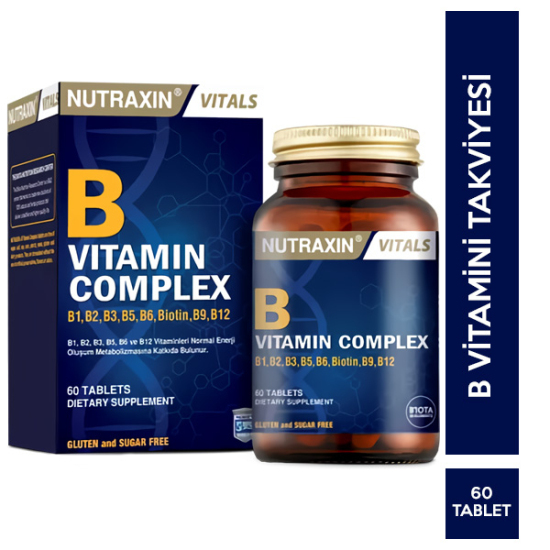 Nutraxin B Vitamin Complex 60 Tablet B Vitamini Takviyesi - 1