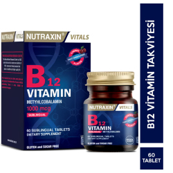 Nutraxin - Nutraxin B12 Vitamin 60 Tablet B Vitamini Takviyesi Nutraxin - Nutraxin B12 Vitamin 60 Tablet B Vitamini Takviyesi