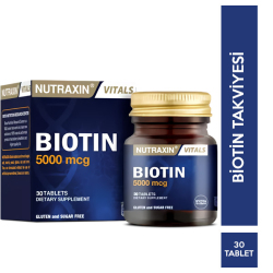 Nutraxin - Nutraxin Biotin 5000 mcg 30 Tablet Biotin Takviyesi Nutraxin - Nutraxin Biotin 5000 mcg 30 Tablet Biotin Takviyesi