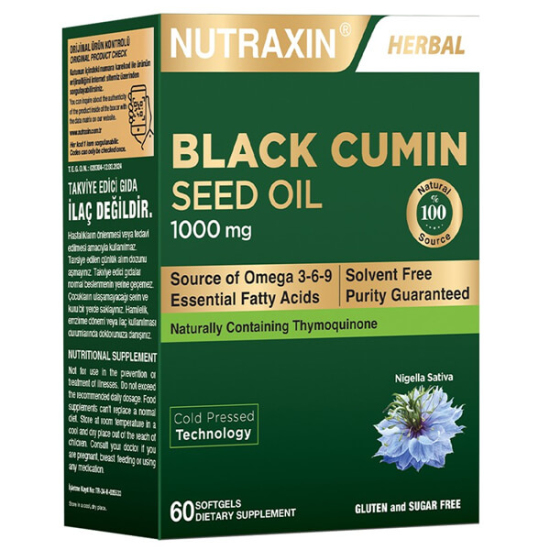  Nutraxin Çörek Otu Yağı 1000 mg 60 Yumuşak Kapsül - 1