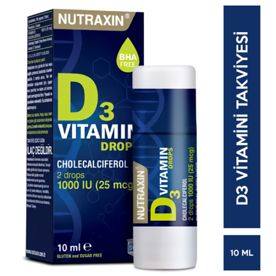 Nutraxin D3 Vitamini Damla 10 ml D Vitamini Takviyesi - 1