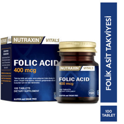 Nutraxin - Nutraxin Folic Acid 400 Mcg 100 Tablet Gıda Takviyesi Nutraxin - Nutraxin Folic Acid 400 Mcg 100 Tablet Gıda Takviyesi