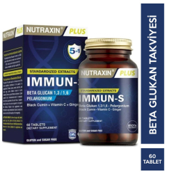 Nutraxin - Nutraxin Immun S 60 Tablet Beta Glukan Takviyesi Nutraxin - Nutraxin Immun S 60 Tablet Beta Glukan Takviyesi