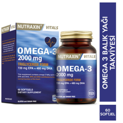 Nutraxin - Nutraxin Omega 3 2000 Mg 60 Softgel Balık Yağı Nutraxin - Nutraxin Omega 3 2000 Mg 60 Softgel Balık Yağı