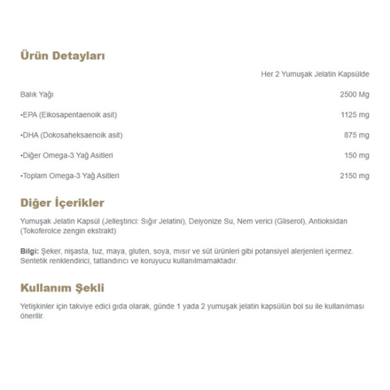 Nutraxin Omega 3 Ultra 2500 mg 30 Kapsül - 2