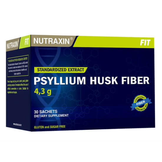Nutraxin Psyllium Husk Fiber 30 saşe toz, Plantago ovata tohum kabuğu 12,9 g, portakal aromalı lif takviyesi- 1