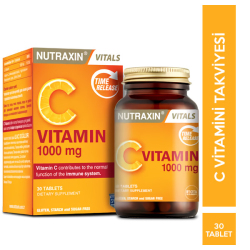 Nutraxin - Nutraxin Vitamin C 1000 mg 30 Tablet C Vitamini Takviyesi Nutraxin - Nutraxin Vitamin C 1000 mg 30 Tablet C Vitamini Takviyesi