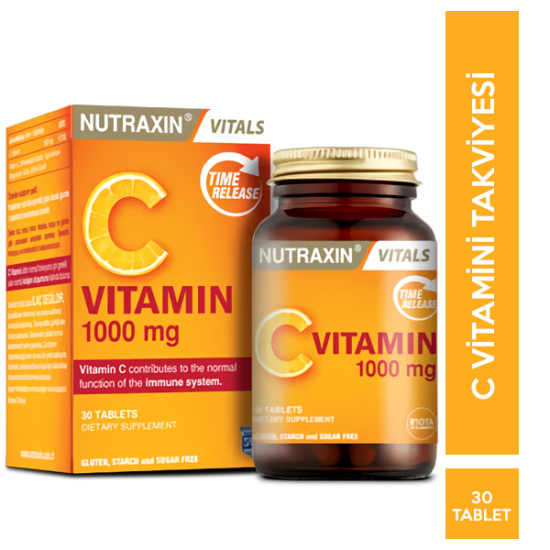 Nutraxin Vitamin C 1000 mg 30 Tablet C Vitamini Takviyesi - 1