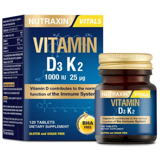  Nutraxin Vitamin D3 K2 1000 IU 120 Tablet - 1