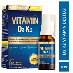 Nutraxin - Nutraxin Vitamin D3K2 Sprey 30 ML D3 K2 Vitamini Nutraxin - Nutraxin Vitamin D3K2 Sprey 30 ML D3 K2 Vitamini