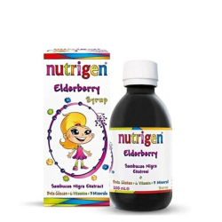 Nutrigen Elderberry Kara Mürver Beta Glukan Vitamin ve Mineral İçeren Şurup 200 ml - Nutrigen