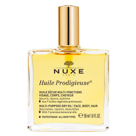 Nuxe Huile Prodigieuse kuru yağ 50 ml şişe, yüz vücut saç için çok amaçlı %98,1 doğal içerik 7 bitkisel yağlı bakım- 1