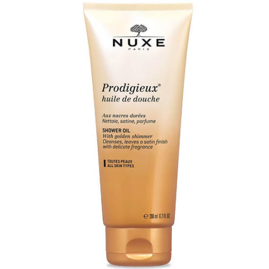 Nuxe Prodigieux duş yağı 200 ml, vücudu nazikçe temizleyen, nemlendirici ve rahatlatıcı tüm cilt tipleri için duş yağı- 1