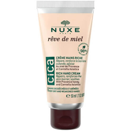 Nuxe Reve De Miel Cica Rich el kremi 50 ml, bal özlü yoğun nemlendirici, çok kuru eller için, cilt bariyeri desteği- 1