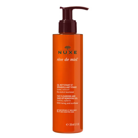 Nuxe Reve De Miel yüz temizleme jeli 200 ml akasya balı ıhlamur çiçeği şeftali ceviz ginseng özlü makyaj temizleyici- 1
